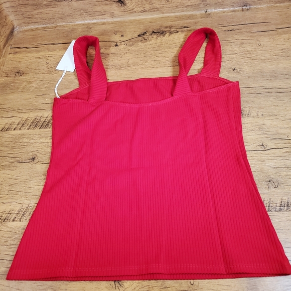 Reformation canyon knit top tank lipstick red size medium authentic sleeveless - Picture 5 of 7